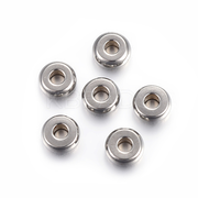 Tarnish Resistant 304 Stainless Steel Spacer Beads, Flat Round, Stainless Steel Color, 5x2mm, Hole: 1.5mm