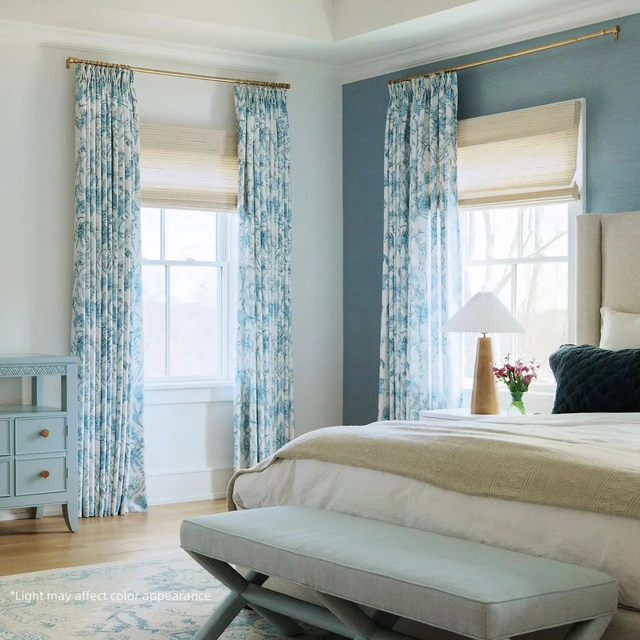 Holly Floral Pattern Boho Style Curtain Pleated