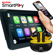 7" HD Touch Portable Kleva SmartPlay - Apple CarPlay Android Auto Wireless