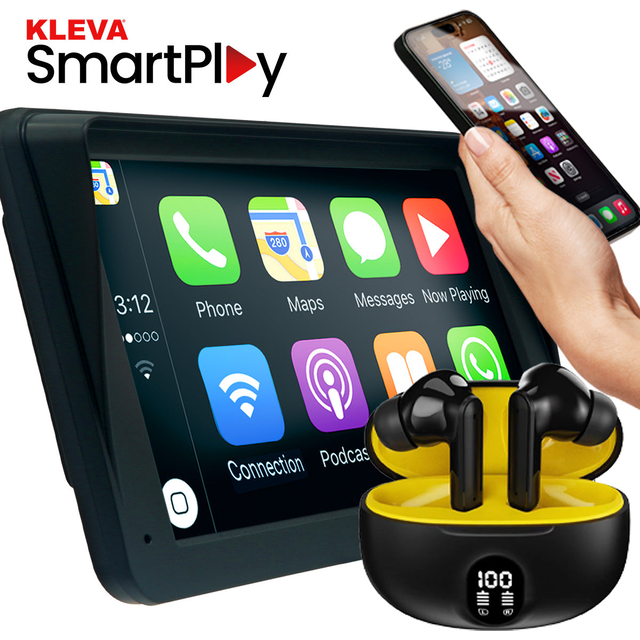 7" HD Touch Portable Kleva SmartPlay - Apple CarPlay Android Auto Wireless