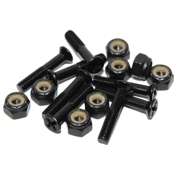 Standard Phillips Head Raven Black Skateboard Hardware Set - 1