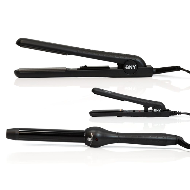 Flat Iron, Curling Iron, and Travel Flat Iron Set| 3 Tools Trio Set