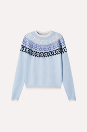 Cashmere Fair Isle Crew Neck with Tipping