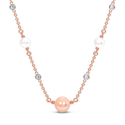 Ireena Pink Pearl Diamond Delicate Necklace