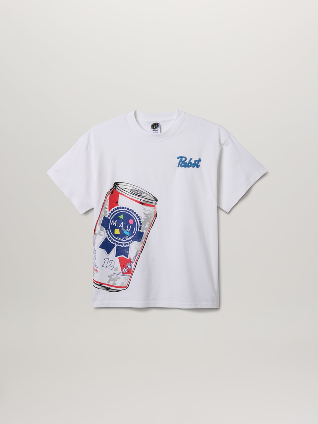 Maui And Sons x Pabst Blue Ribbon Crushed Can Puff Ink T-Shirt