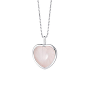 Beloved Rose Quartz Heart Pendant Sterling Silver