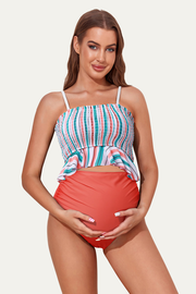 High Waisted Maternity Bikini Two Piece | Pregnancy Swimming Costume
