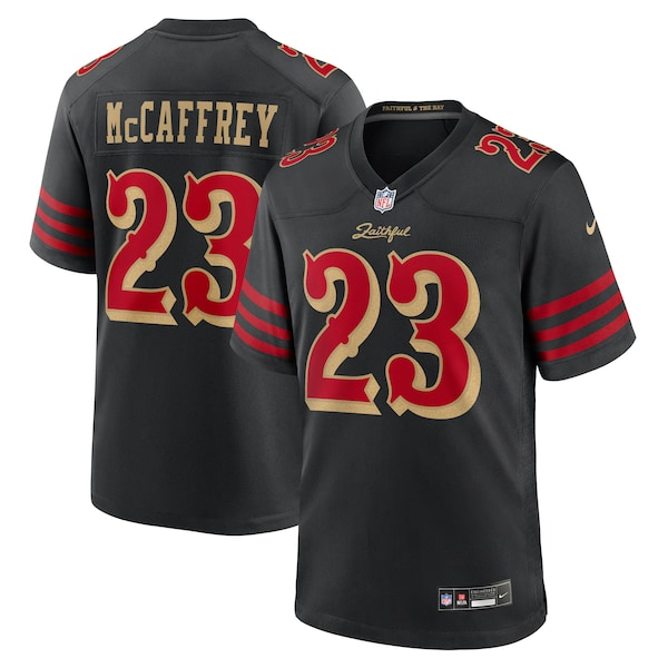 Men's Nike Christian McCaffrey Black San Francisco 49ers 2025 Rivalries Collection Game Jersey