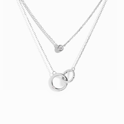 Diamond Necklace Layering Set / 9K White Solid Gold