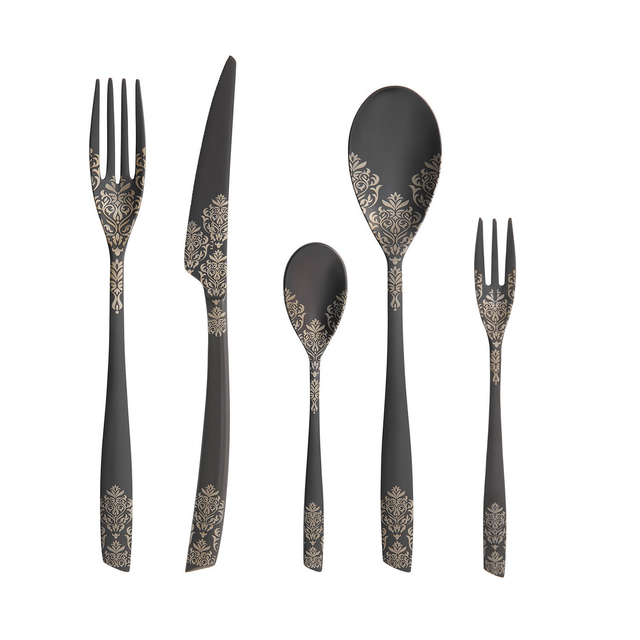 Set of 30 pieces Devorè Matte Black Silverware
