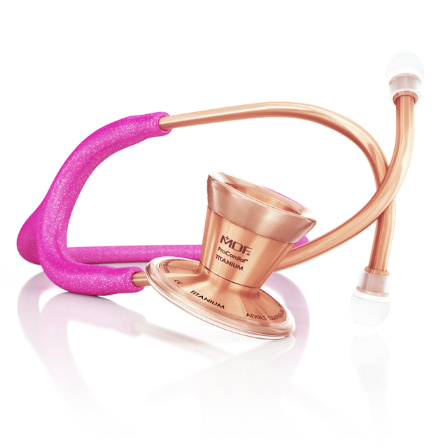 ProCardial® Titanium Cardiology Stethoscope - Pink Glitter/Rose Gold