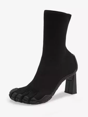 Women's Ankle Boots White Special Shaped Heel Toe Booties Five Finger Booties