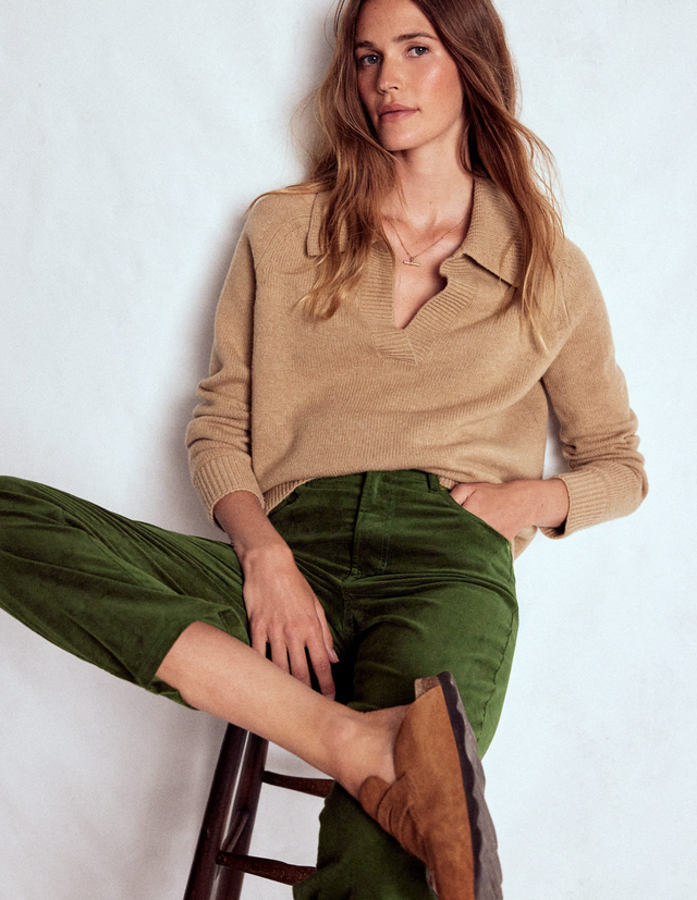 Velveteen Straight Jeans-Douglas Fir