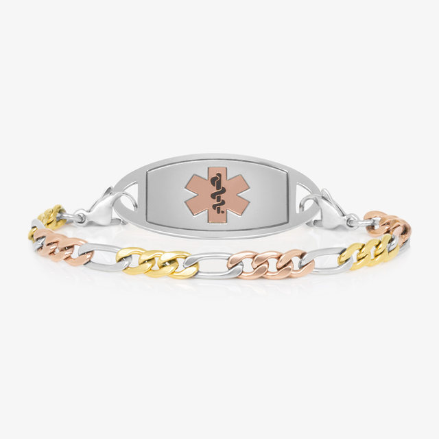 Small Figaro Mixed Metal Medical ID Bracelet