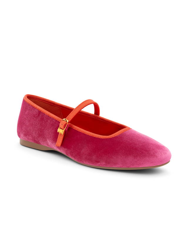 The Hummingbird - Mary Jane Hot Pink Velvet