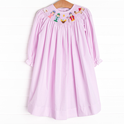 Away in a Manger Smocked Bishop Dress, Pink