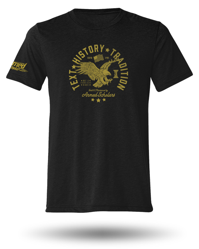 ARMED SCHOLAR TEXT, HISTORY, AND TRADITION TEE - BLACK