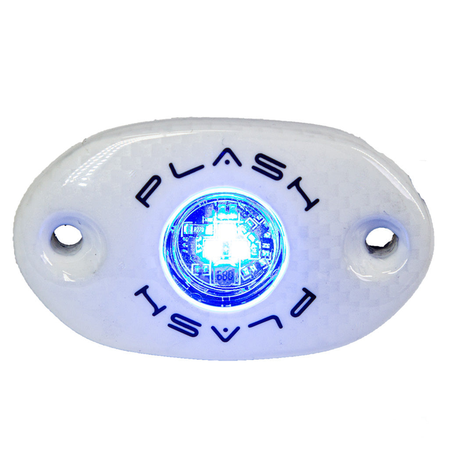CORPUS - Blue Carbon Fiber LED Deck Light - White Housing