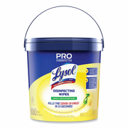 LYSOL Disinfecting Wipes: Bucket, 800 ct Container Size, Ready to Use, Wipes, Quat, Lysol PRO, 2 PK