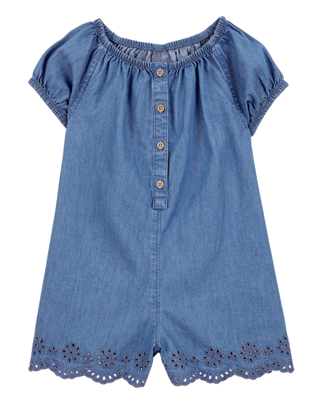Toddler Button-Front Chambray Romper