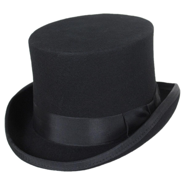 Mid Crown Wool Felt Top Hat