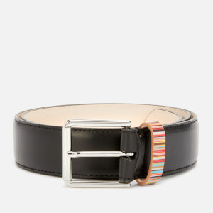 PS Paul Smith Men's Stripe Keeper Belt - Black