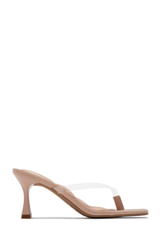 Angelie Mid Heel Mules - Clear