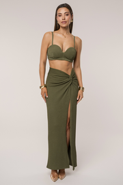 Olive Deidra Draped Skirt Set