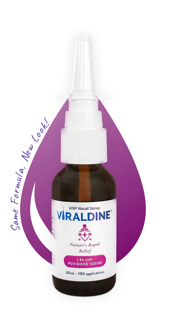 Viraldine 1.5 % Povidone-Iodine Nasal Spray Rapid Relief Formula 100 Applications