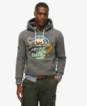 Japanese Vintage Logo Graphic Hoodie | Rich Charcoal Marle