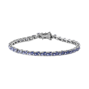 D'Joy Tanzanite Tennis Bracelet in Platinum Over Sterling Silver (7.25 In) 5.75 ctw
