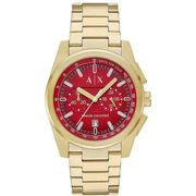 Armani Exchange Parker Chronograph Red Dial Stainless Steel Strap Men's Watch AX2863