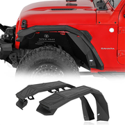 Aluminum Front Fender Flares w/ LED Lights & Turn Signal Lights (Jeep Wrangler JL 18-25 & Gladiator JT 20-25) - Hooke Road