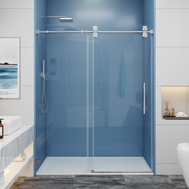 Single Sliding Frameless Glass Shower Door - SS04