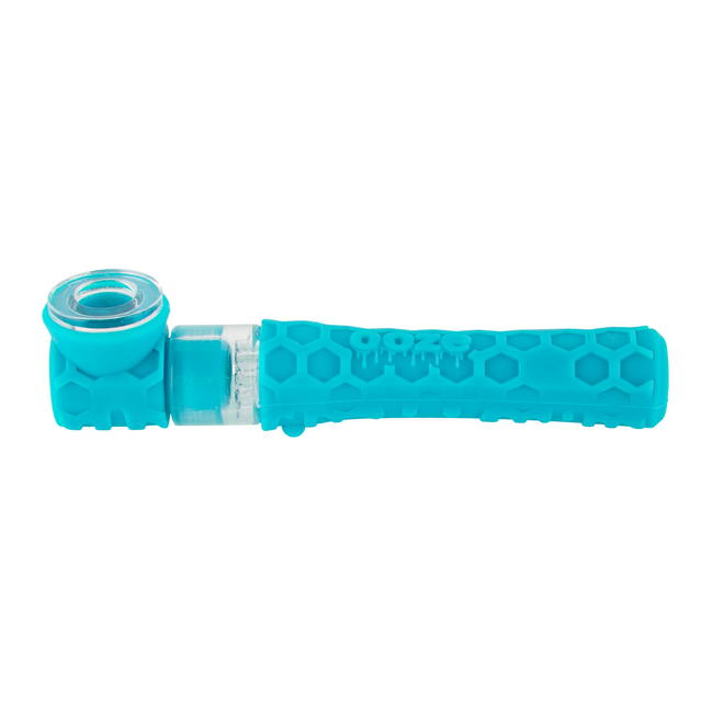 Ooze Piper Silicone Glass Hand Pipe & Chillum - Aqua Teal