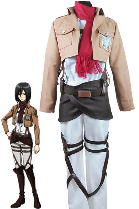 Attack On Titan Shingeki no Kyojin Mikasa Ackerman Trainee Class Uniform Cosplay Costumes