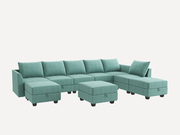 HONBAY 9-Piece Polyester Modular Sectional With Storage Seat