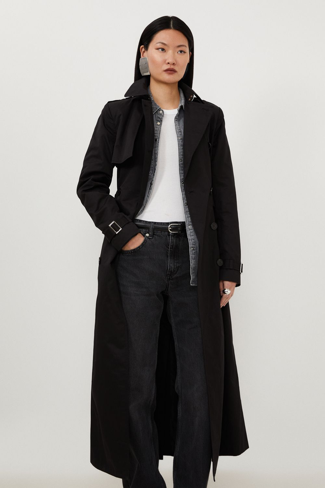 Petite Tailored Classic Belted Trench Coat | Karen Millen