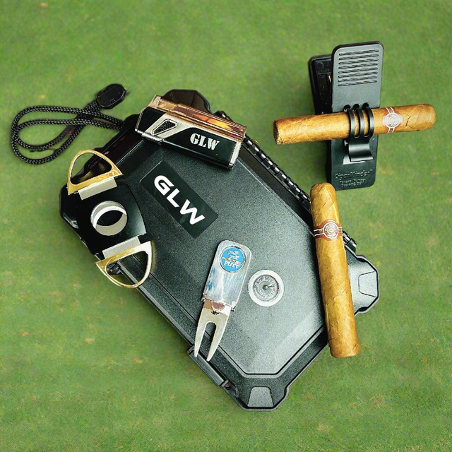 Golf Cigar Travel Case with Accessories