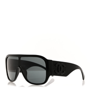 Acetate Crystal CC Shield Sunglasses 5466-B Black