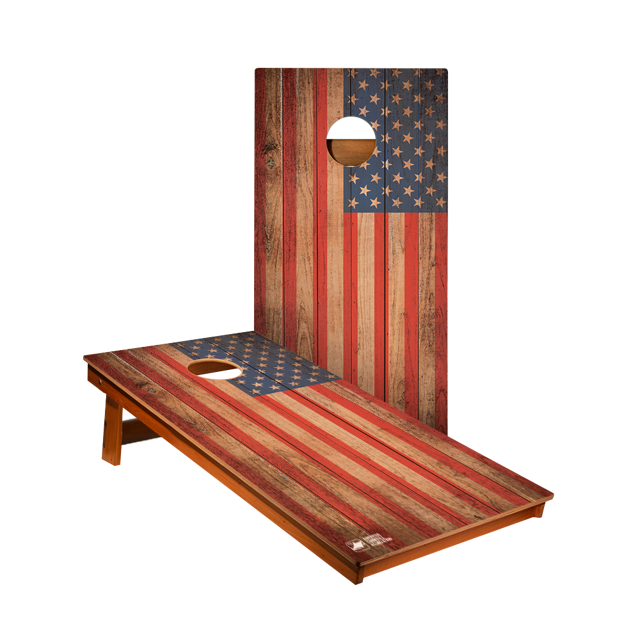 2x4 Backyard 2400 Distressed Wood Flag Recreational Cornhole Boards