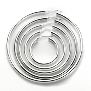 Sterling Silver Plain 3mm Round Hoop Earrings
