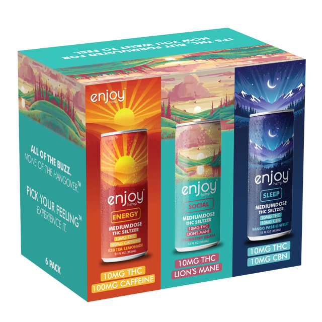 10mg THC Seltzer Functional Variety Pack | Medium Dose (Energy, Social, Sleep)