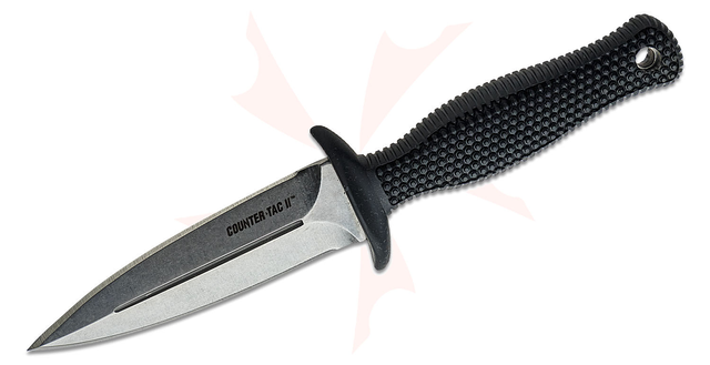 Cold Steel 10BCTM Counter TAC II Boot Knife 3.375 inch Double Edge Blade, Kray-Ex Handles, Secure-Ex Sheath