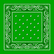 Classic Paisley Bandana Imported, 22X22, 12 Pieces, Kelly Green