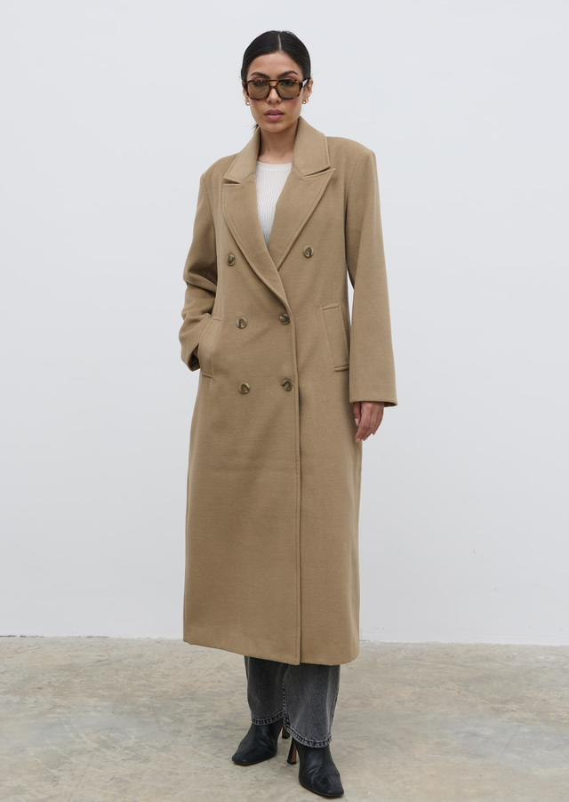 Carissa Oversized Tailored Coat - Taupe