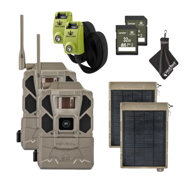 Buy 2 & Save! TACTACAM REVEAL X GEN 3.0  with Solar Panels, and SD Cards