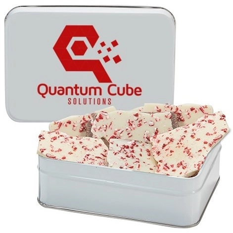 Deluxe Peppermint Bark in Small Promotional Tins - 6.5 oz.