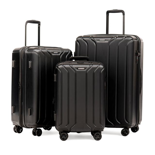 NONSTOP New York 3-Piece Expandable Spinner Luggage Set and 3-Piece Packing Cube Set