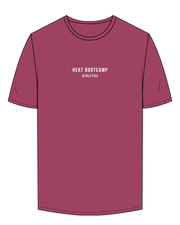 The Mens Tee - Berry - Heat Bootcamp - Center Chest Stacked - White